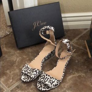 Jcrew leopard wedges - size 9.5
